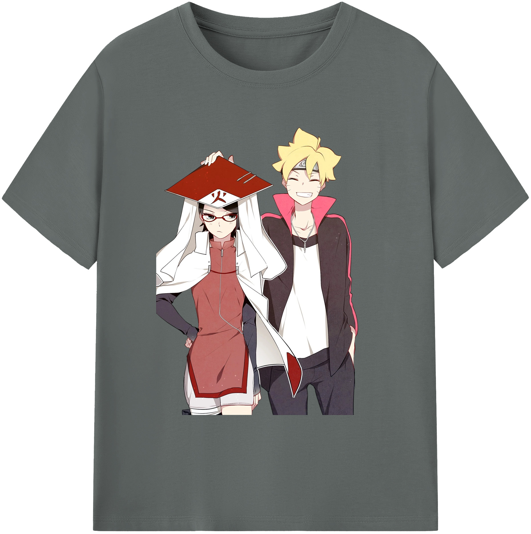 （画像用） NARUTO -ナルト- うちは サラダ Uchiha Sarada 綿100％ メンズ半袖Tシャツ｜肌触りやわらか＆通気性